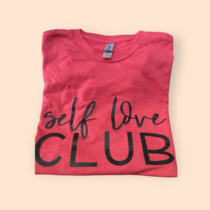 Self Love Club Graphic Gildan T-Shirt Red Size L NEW